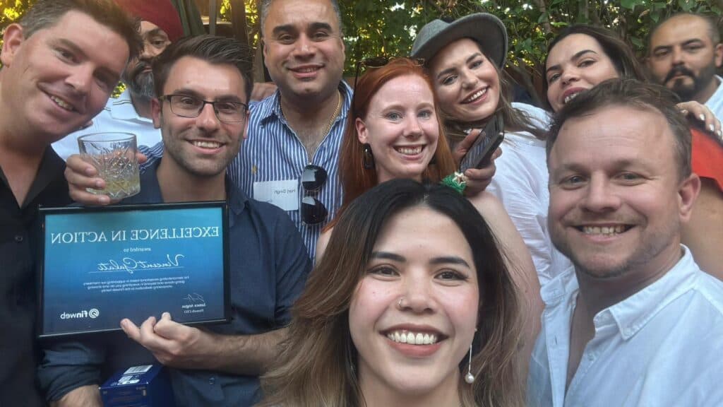 finweb brokers and team members together at a community gathering